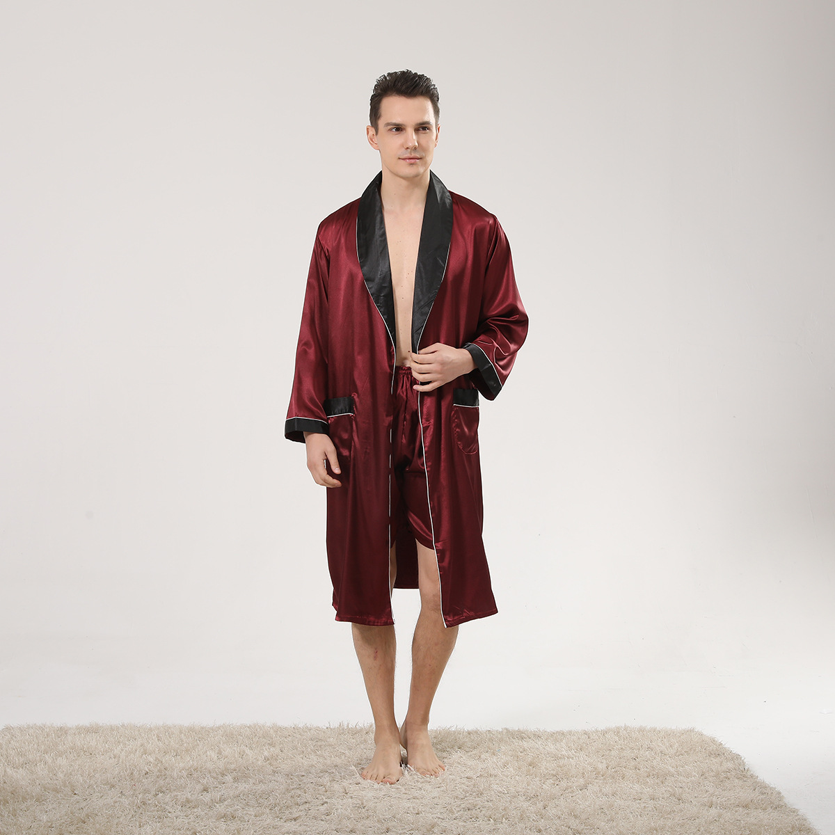 Primavera Nero Collo a Scialle - Men'S Kimono Accessories recensione e prezzo